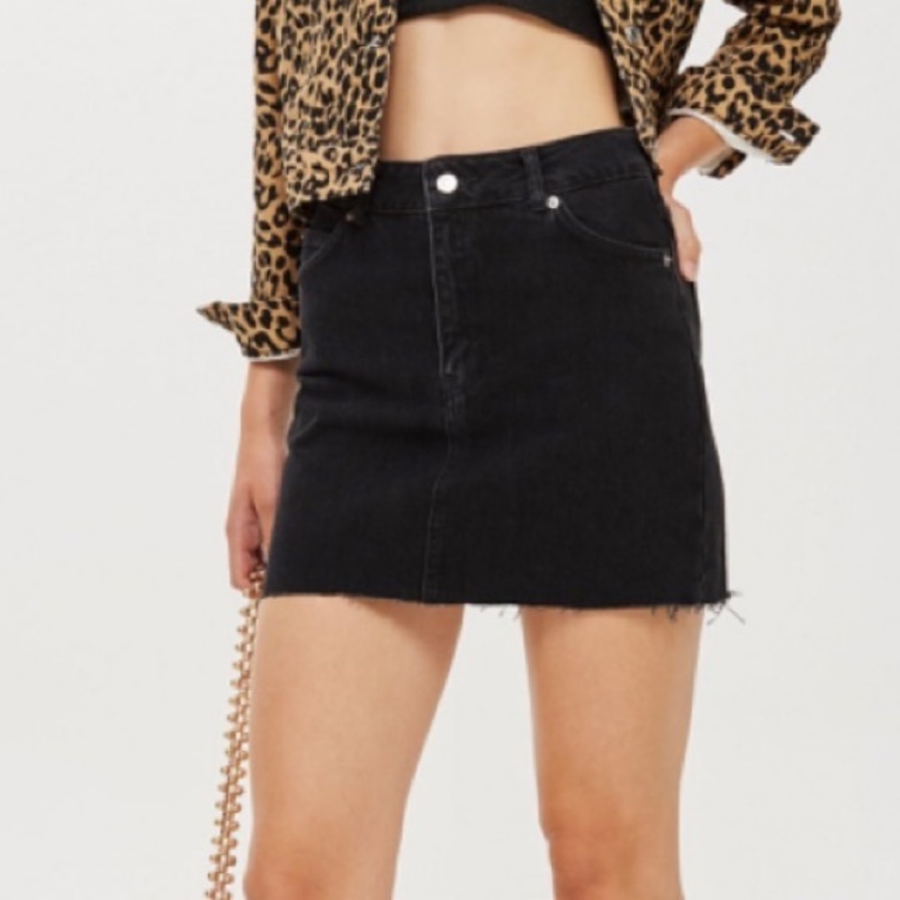 Topshop Black Denim Skirt size 2